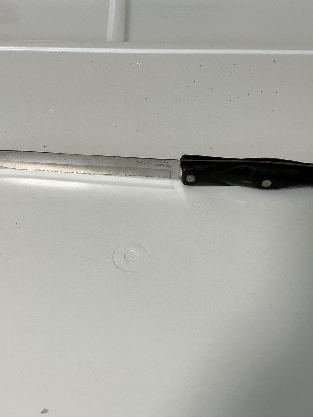 Kitchen 1729 Carving Knife 6 3/4” Black Handle Serrated